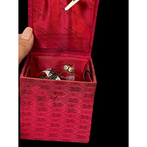 Inside Art By Figi Sleeping Tabby Cat Christmas Hand Painted Ornament w/ Box - Picture 4 of 5